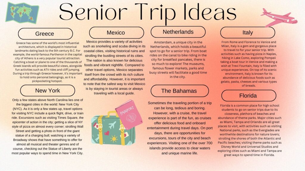 what basically are senior trip ideas?